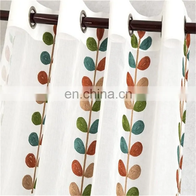 Professional china flower sheer window curtain 2015 with best quality and low price