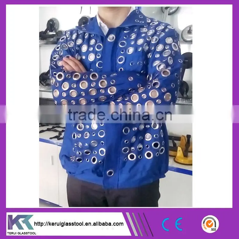 Blue color Tatting labour protection safety garment brass button manufacturer price (V060)