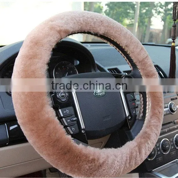 Genuine Sheepskin Car Steering Wheel Cover
