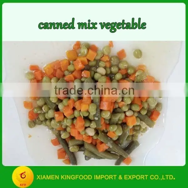 Canned vegetable with potato dice and sweet corn in different sizes