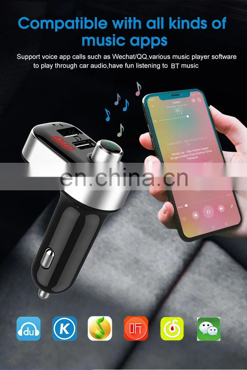 Feixin 2021 New Product Car Charge Cigarette Lighter C7 Wireless Charging 15W Can Charge Through The Phone Case Drop Shipping