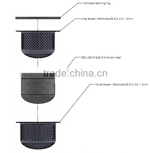 Stainless steel 316L sintered metal filter