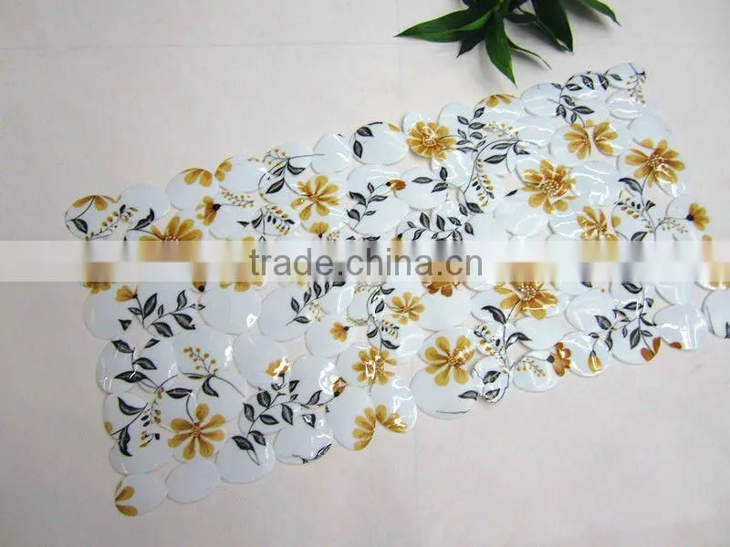 Printed rose flower bathtub mat bath mat