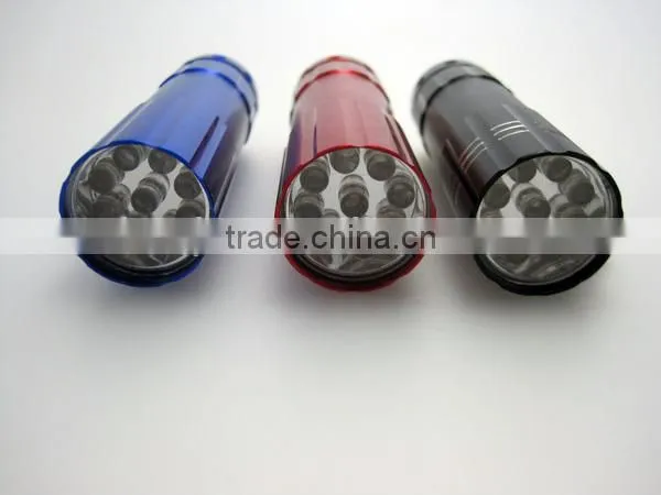 9led aluminium pocket mini flashlight torch