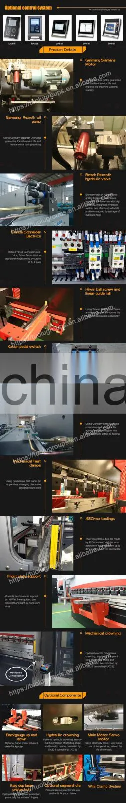 T&L Brand Shanghai High Level CNC hydraulc press brakes 4 axis 8 axis with DA66T