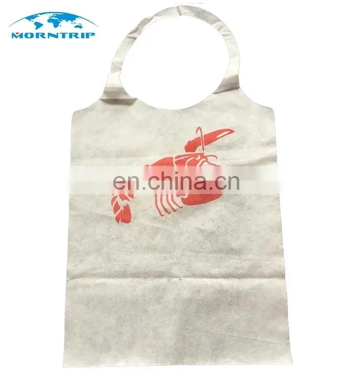 Restaurant Bibs Disposable Plastic+Paper Apron Bibs For Adults