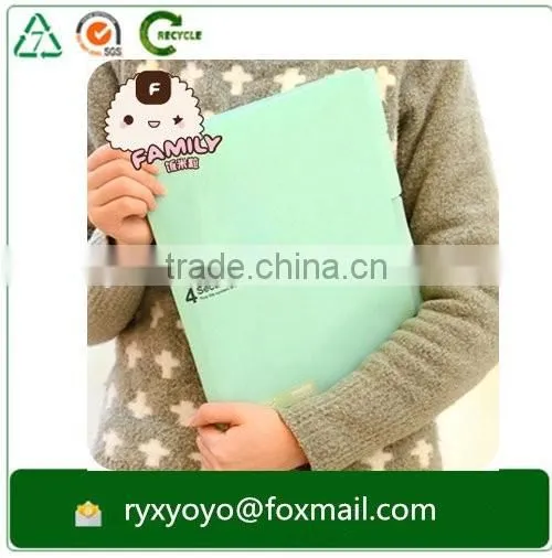 L shape pp plastic hardcover a4 size 3 pockets file folder