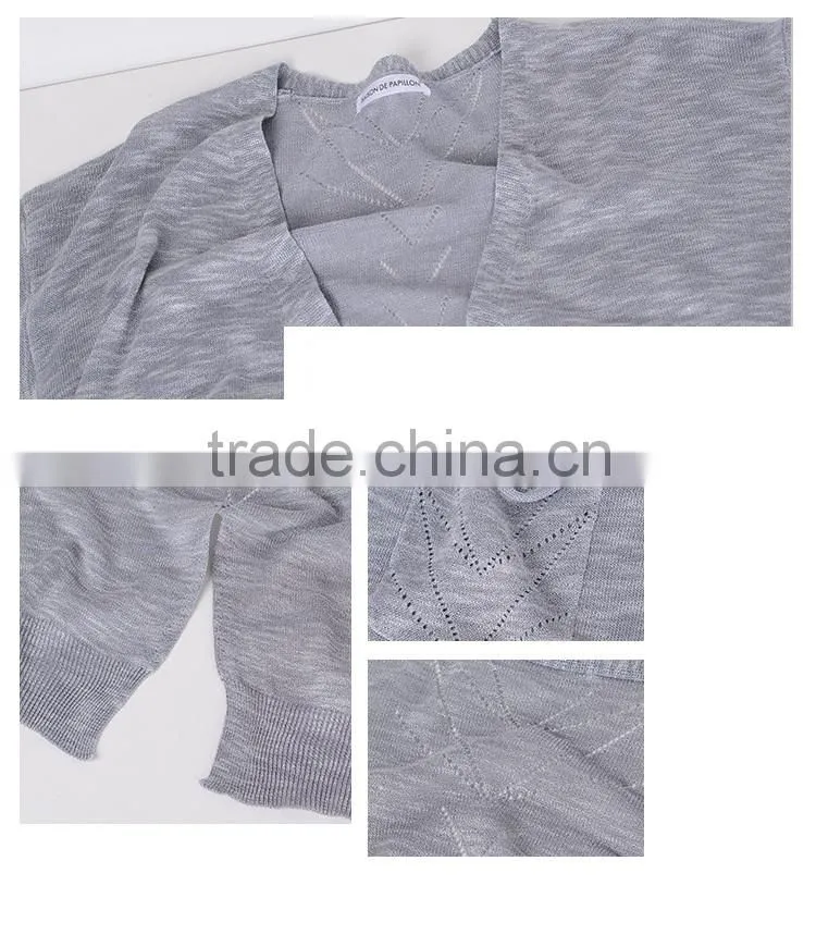Spring fashion long sleeves cardigan knit sweater casual cardigan for women