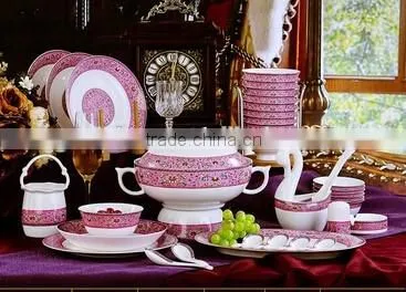 56 pcs Middle East Style Ceramic Dinnerware Tableware Set