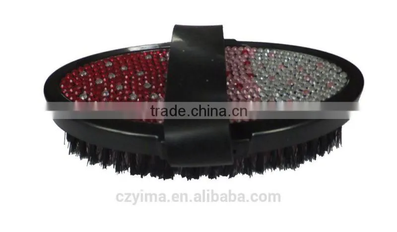 New designed bling horse body brush with pink gradient pattern/rhinestone