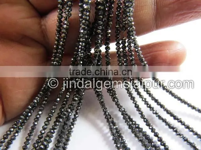Top Grade AAA Quality Black Diamond faceted Roundelle Beads 2 To 2.5 MM