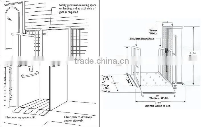 250kg Disable People Manual Platform Lift/Old People Construction Vertical Platform Lift
