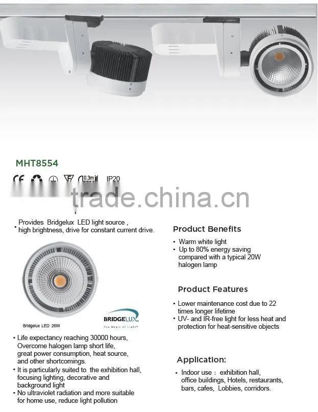 COB tiltable 3 phase led track light cylindrical led track spot lamp