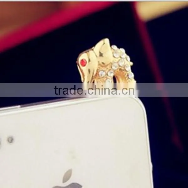 Hot Selling Crystal Elephant Dust Plugs ,Crystal Elephant Dust Plugs for iPhone