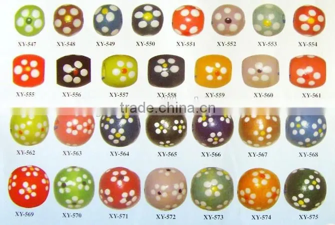 SB0756 Large Hole Macrame Beads, Beads For Hemp, Patterned Wood Beads
