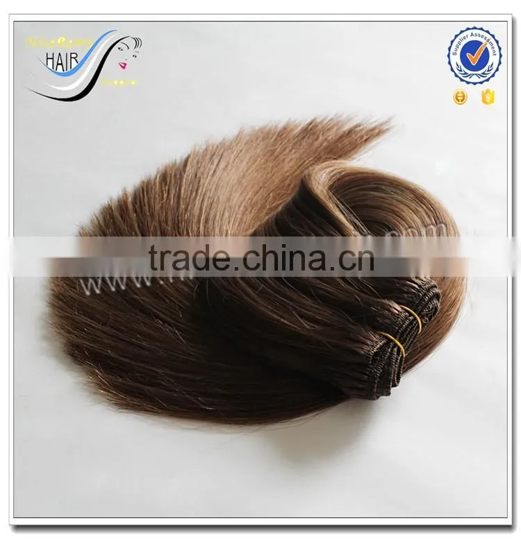 Top Quality Fast Delivery Wholesale Double Drawn Hair Machine Weft Silky Straight 100% Virgin Human Hair Weave