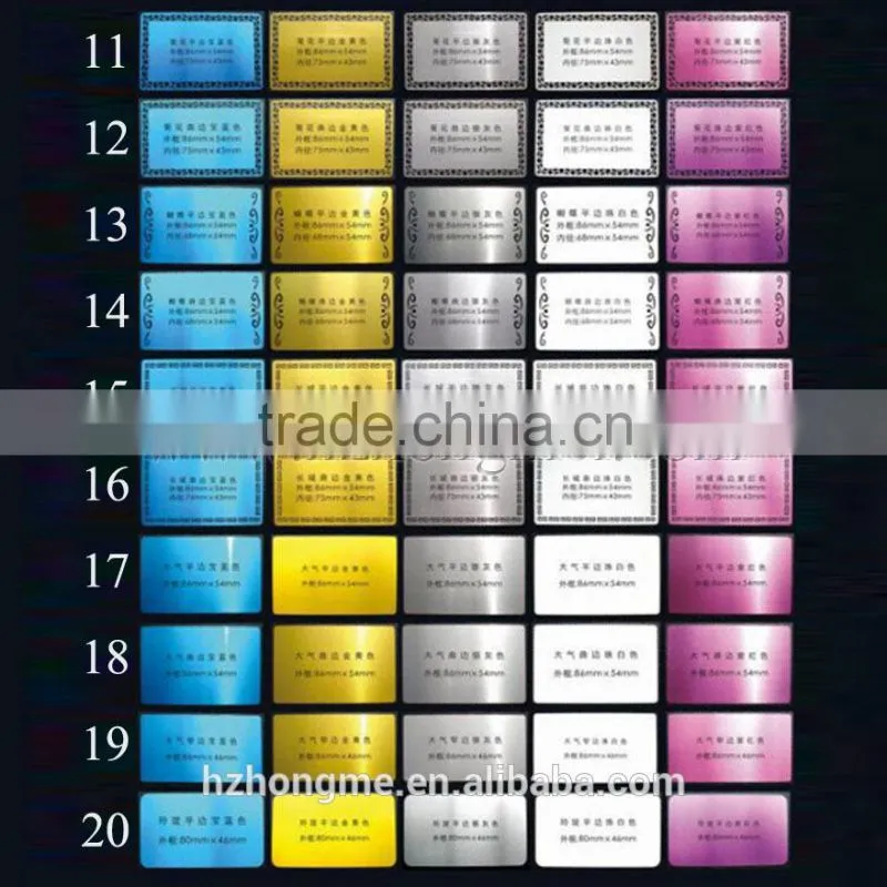 New! High Quality cheap membership cards print metal business cards made from china