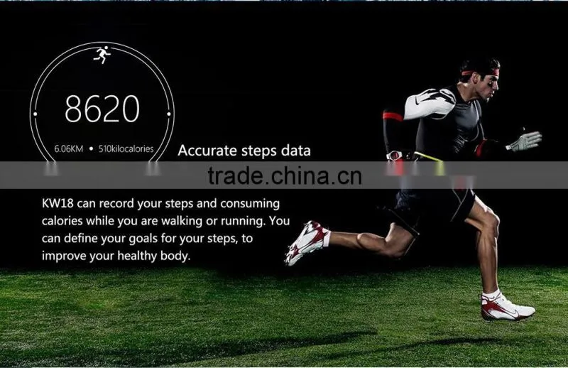 2016 smart watch new design CPU MTK2502C KW18 smart watch
