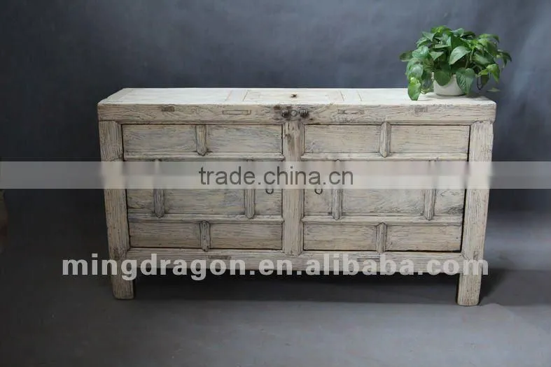 Chinese antique furniture elm wood shanxi white two door bedroom cabinet