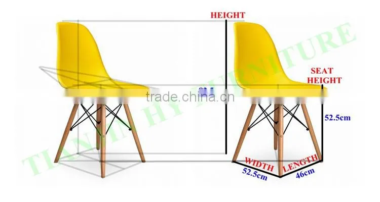 Cheap Replica EMES style wooden legs PP Plastic Chair with low price