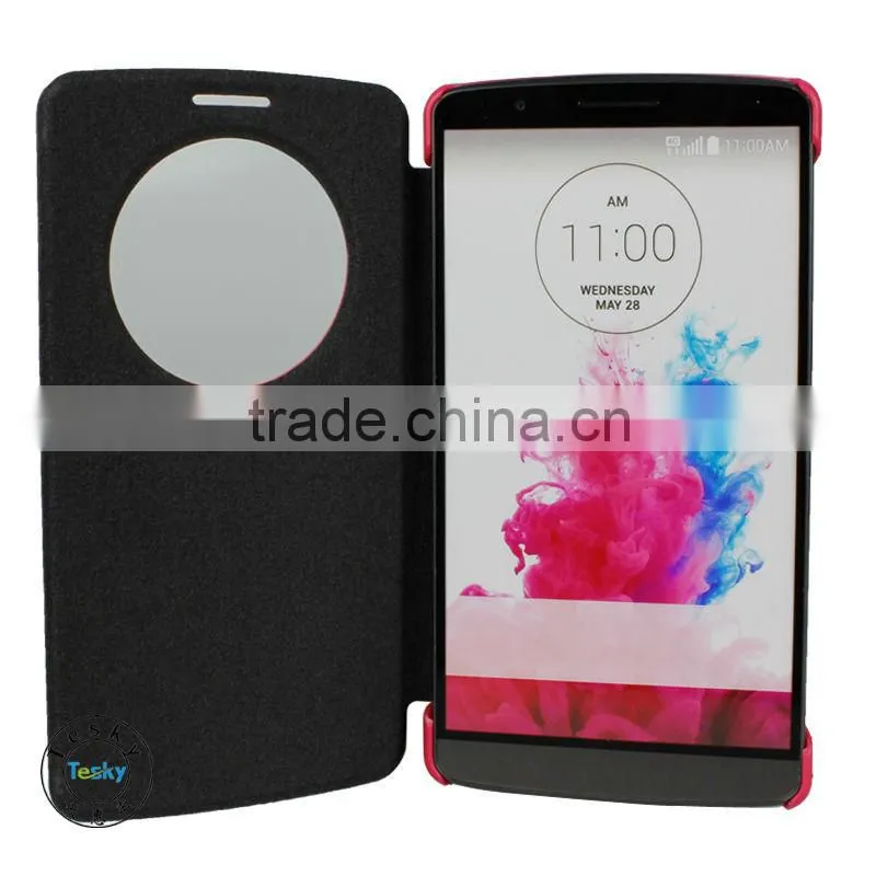 Slim Folio Golden Beach Pattern Flip Leather Case Cover Protector With Credit Card Slots For LG G3, Small Quantity Accept