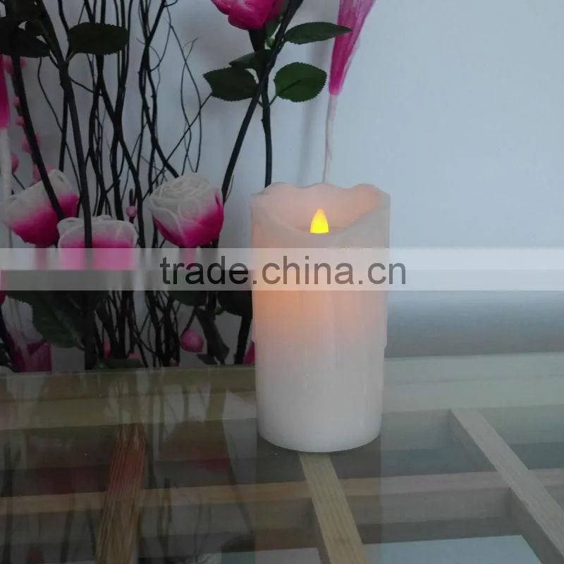 flickering flame LED wax candle metled finish with timer