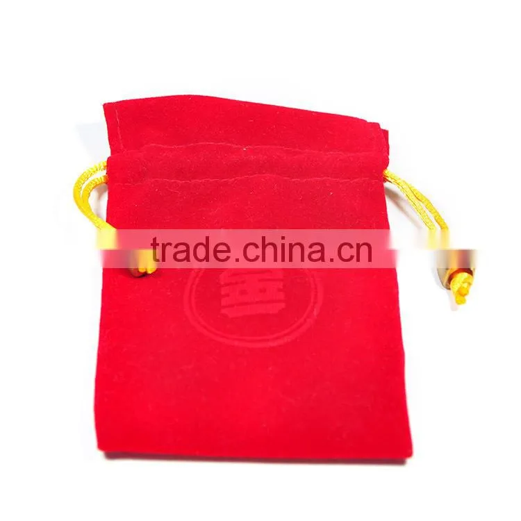 Red Velvet Gift Pouch With Drawstring