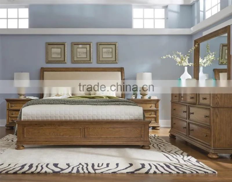 american style Paxton King Sleigh Bed w/ Upholstered Headboard AS-B45