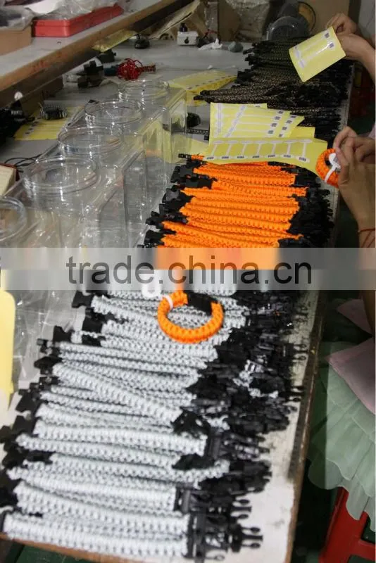 2016 wholesale 550 paracord survival bracelet with stainless steel clasp