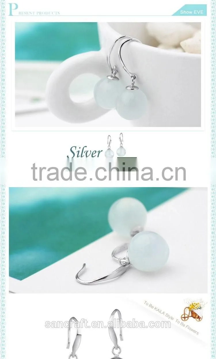 Wholesale 925 Sterling Silver Earrings Women Ladies cat eye Stud Earrings High Quality New Fashion