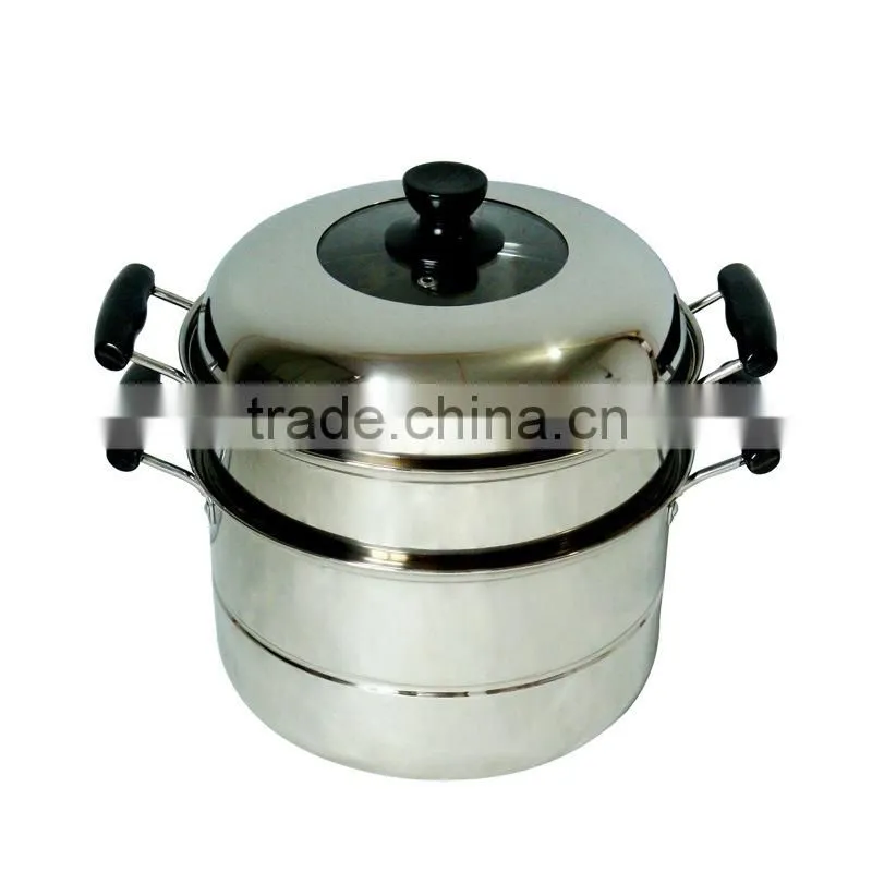 price for kitchen utensils 32cm stainless steel food steamer pot in guangdong 2015