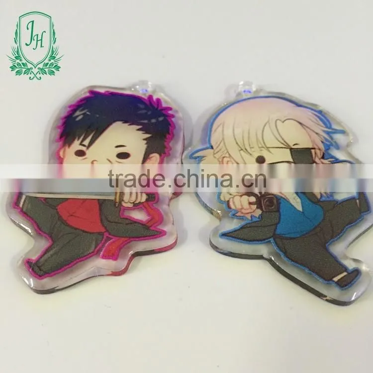 free Gift Acrylic Keychain oval Acrylic Key Ring logo insert photo frame