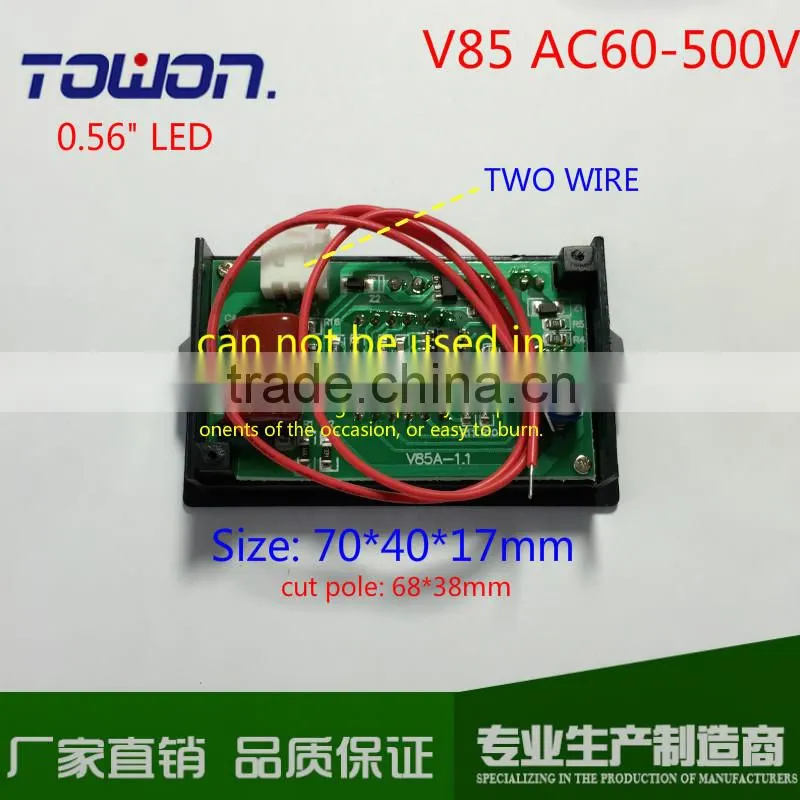 0.56" AC Digital Voltmeter AC60-500V Voltage Measurement Digital Voltage Panel Meter Red Blue Green Digital LED Display