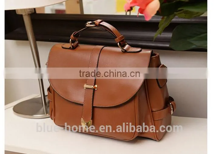 China alibaba hot selling brand women's tote business bag Preppy style solid shoulder handbag