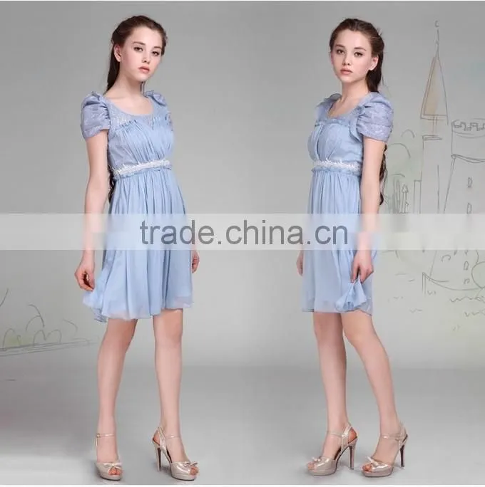 2015 New Arrival Fashionable Puff Sleeve Design Fiesta Dresses