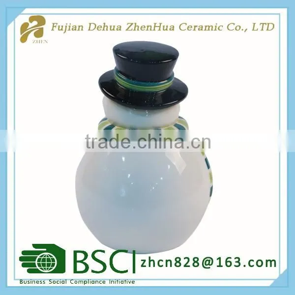 ceramic christmas snowman small sugar pot