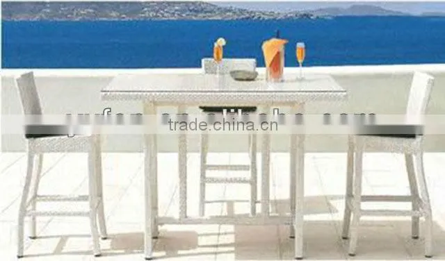 plastic rattan furniture mini bar table and chairs