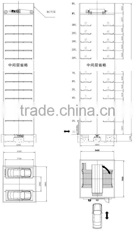Standard Vertical Lifting mechanical car parking system/parking solution