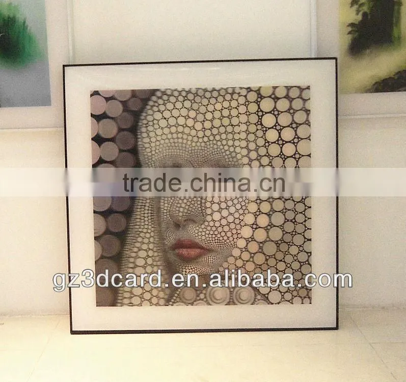 PS lenticular 3D framed Picture of strong effect
