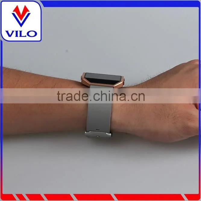 23MM Leather Luxury Watch Band Wrist Strap Bracelet + Metal Frame For Fitbit Blaze
