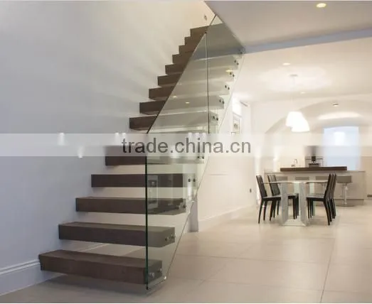 Portable glass wood floating stairs, metal staircase , --YUDI
