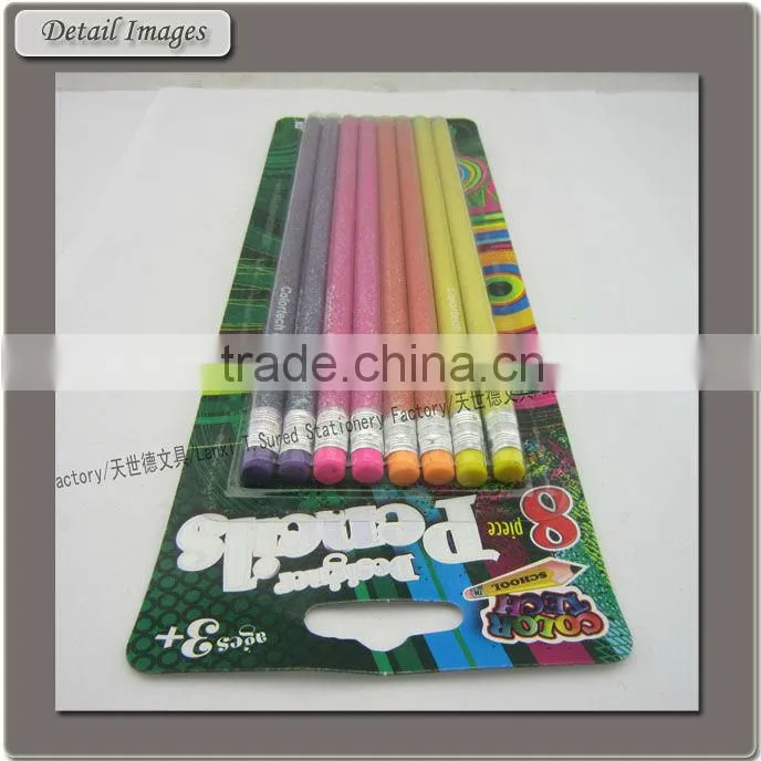 Glitter HB Pencil Set With Eraser