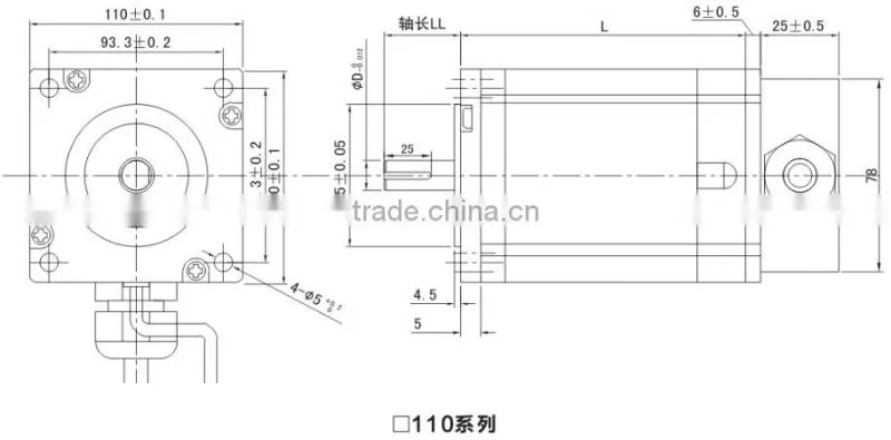 Original Toauto 2 phase 110mm stepper motor nema 42 110J18160EC-1000+2HSS2208H