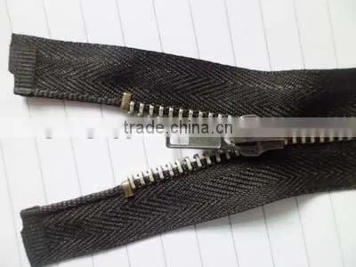 5# metal zipper aluminum teeth zipper open end zipper locking zipper head zipper for jacket