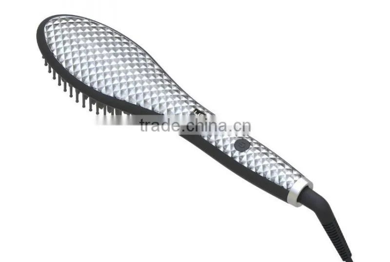 Fast heating electric hair brush , ceramic straightening brush