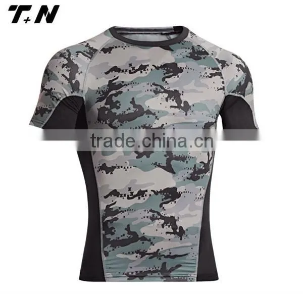 professional sublimated short sleeve rash guard custom logo