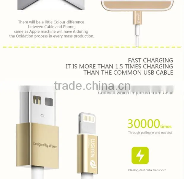 WSKEN MFI Authentication USB Cable For iPhone 6s Plus