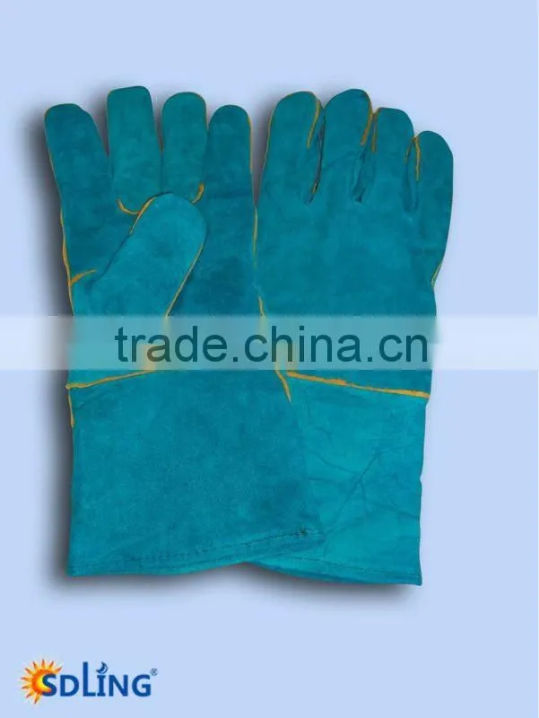 Green Leather welding glove