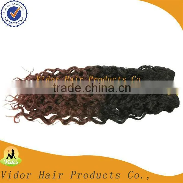 Human Brazilian Colored Two Tone Ombre Hair Weave For Black Women