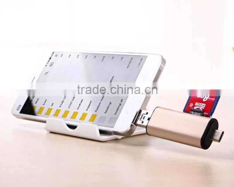USB-C USB-A Micro USB 3 in 1 TF SD OTG Card Reader